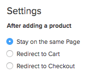 Online Store Buy Link Settings