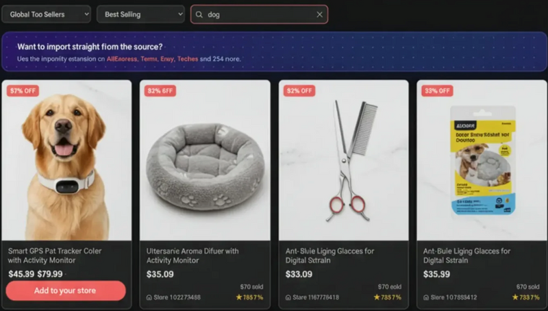 Importify Product Finder screen for finding products to import into Jumpseller