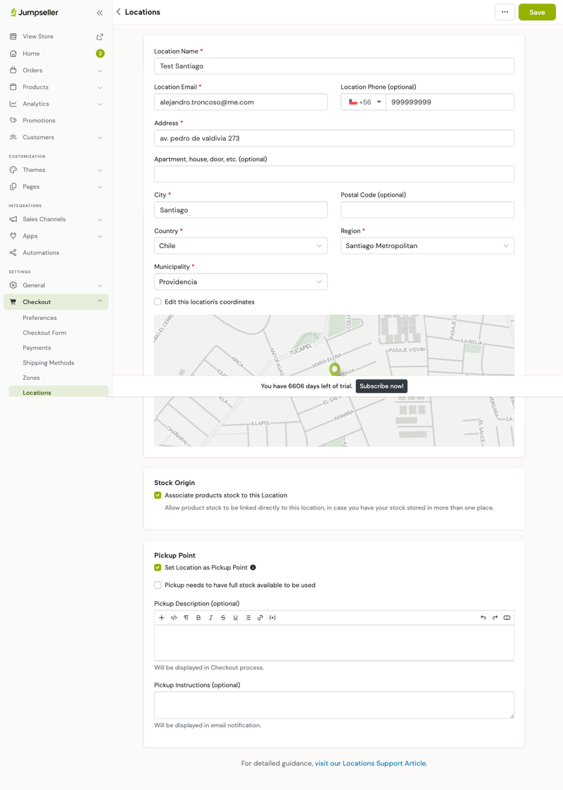 Location form