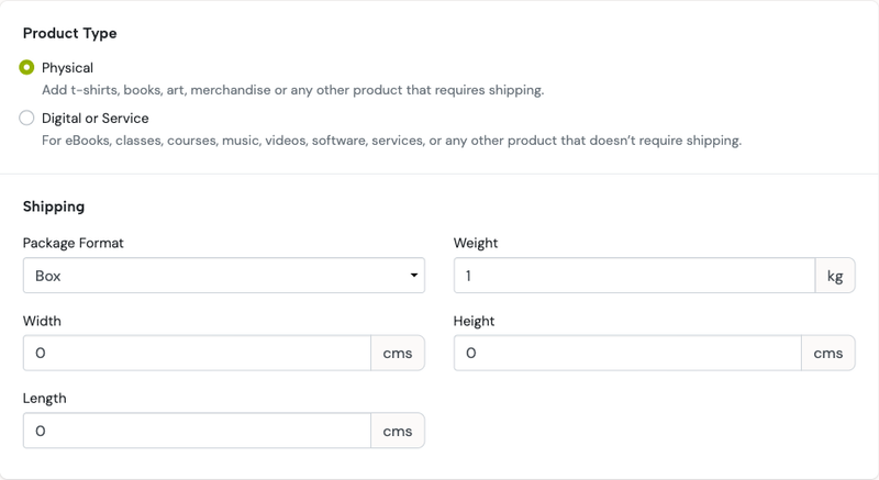 shipping physical