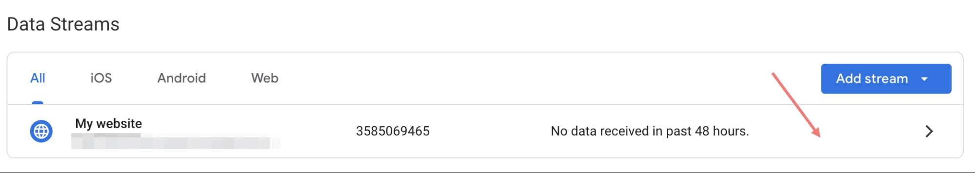 select your data stream